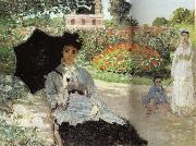 Claude Monet Camille in the Garden with Jean and his Nanny oil painting reproduction